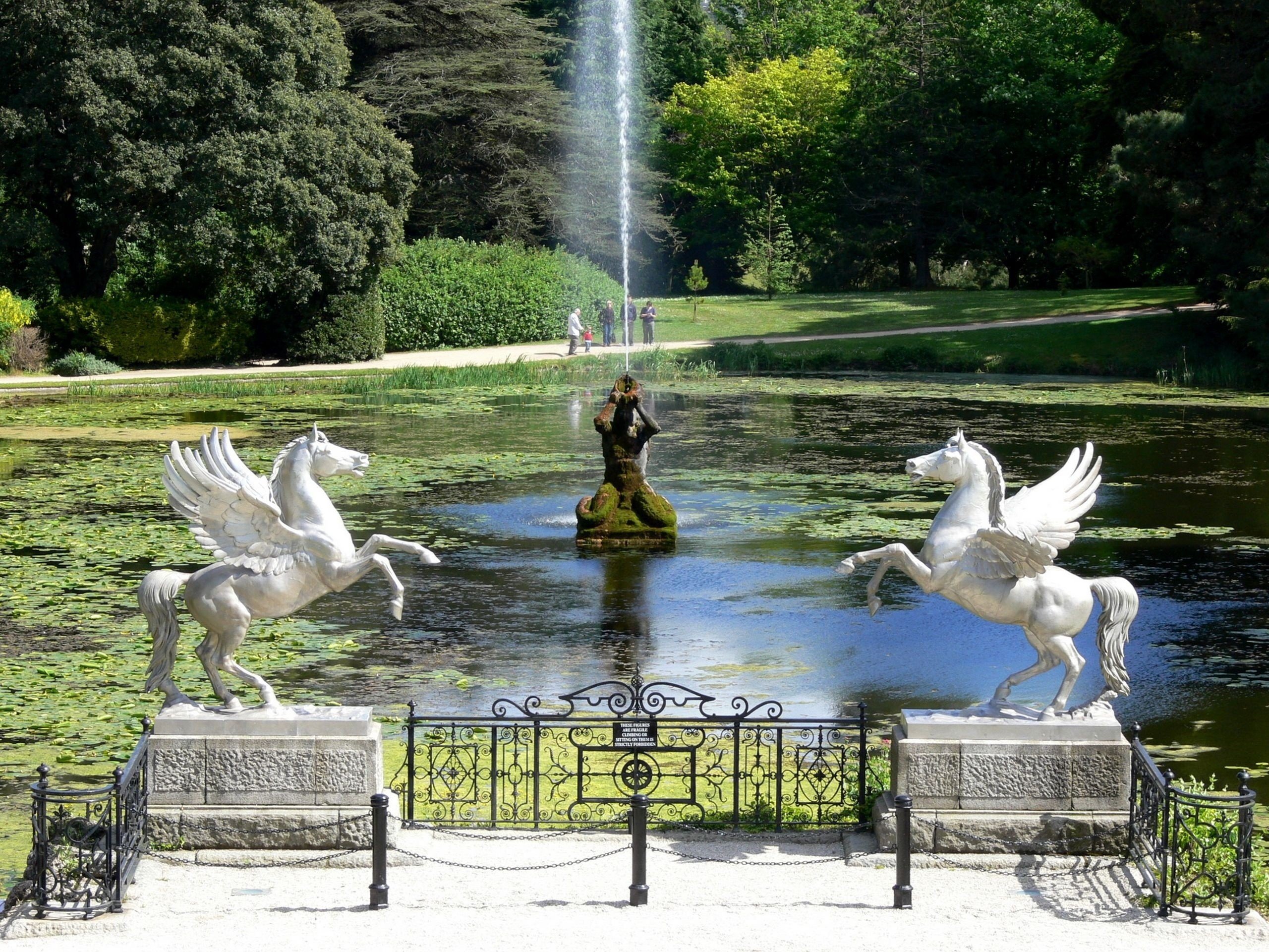 fountains, Pegasus, Lakes Wallpaper