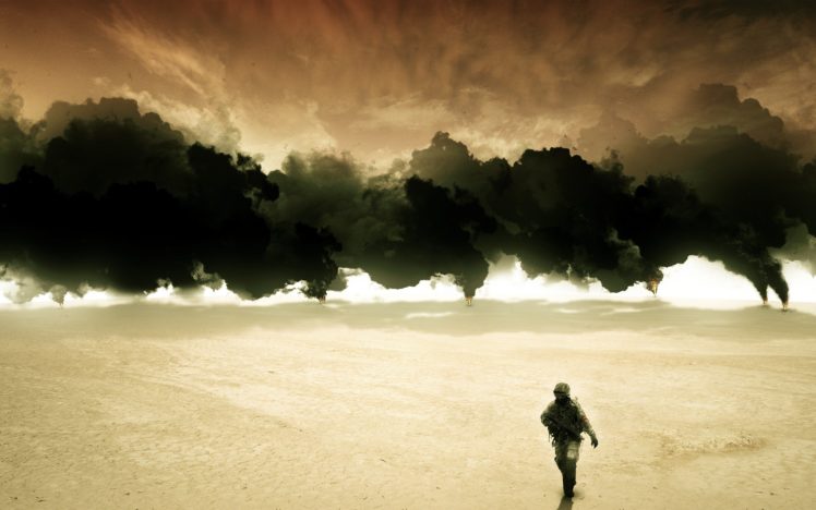 soldiers, Deserts, Smoke, Men, Iraq HD Wallpaper Desktop Background