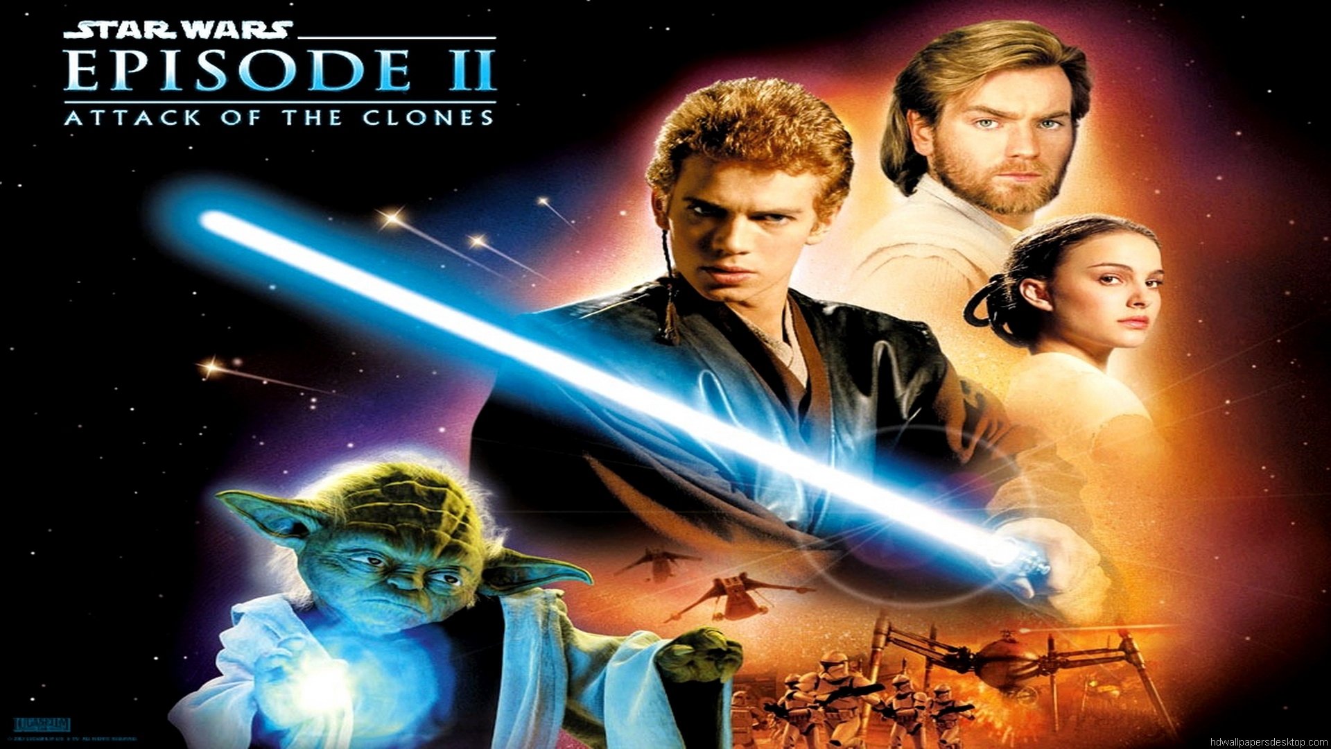 star, Wars, Attack, Clones, Sci fi, Action, Futuristic, Movie, Film, Poster Wallpaper