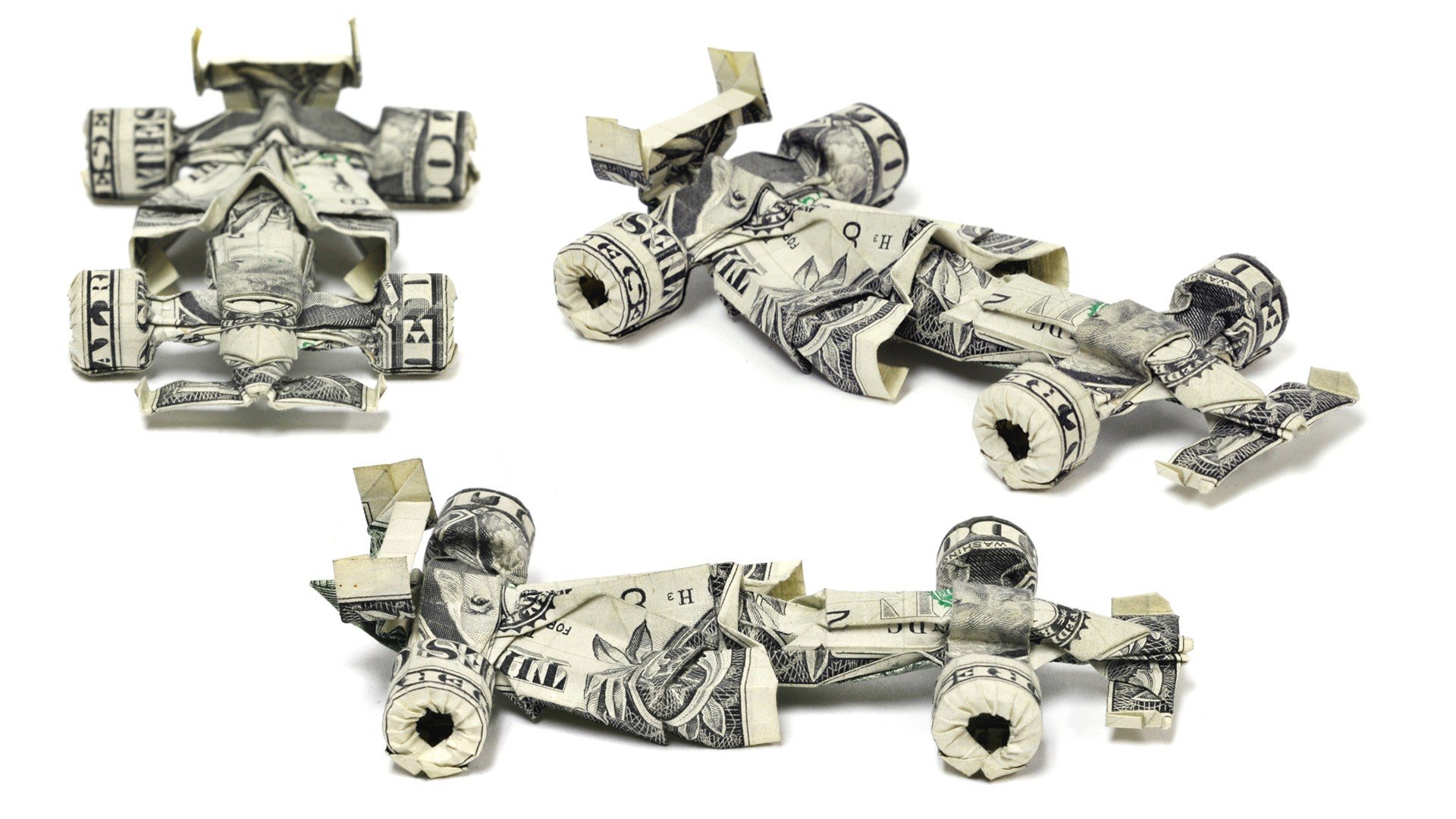 origami, Money, Cars, Formula, One, Digital, Art, Racing, Cars, Banknote, Dollars Wallpaper