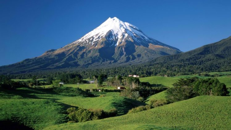landscapes, New, Zealand, Taranaki, Egmont, National, Park, Snow, Caps HD Wallpaper Desktop Background