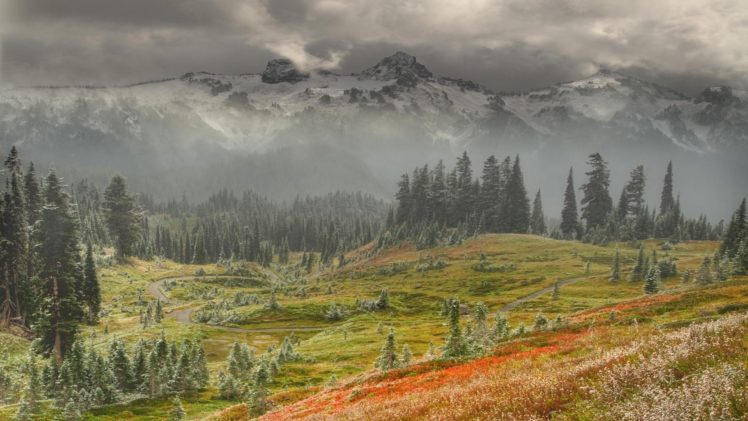winter, Snow, Washington, Mount, Rainier HD Wallpaper Desktop Background