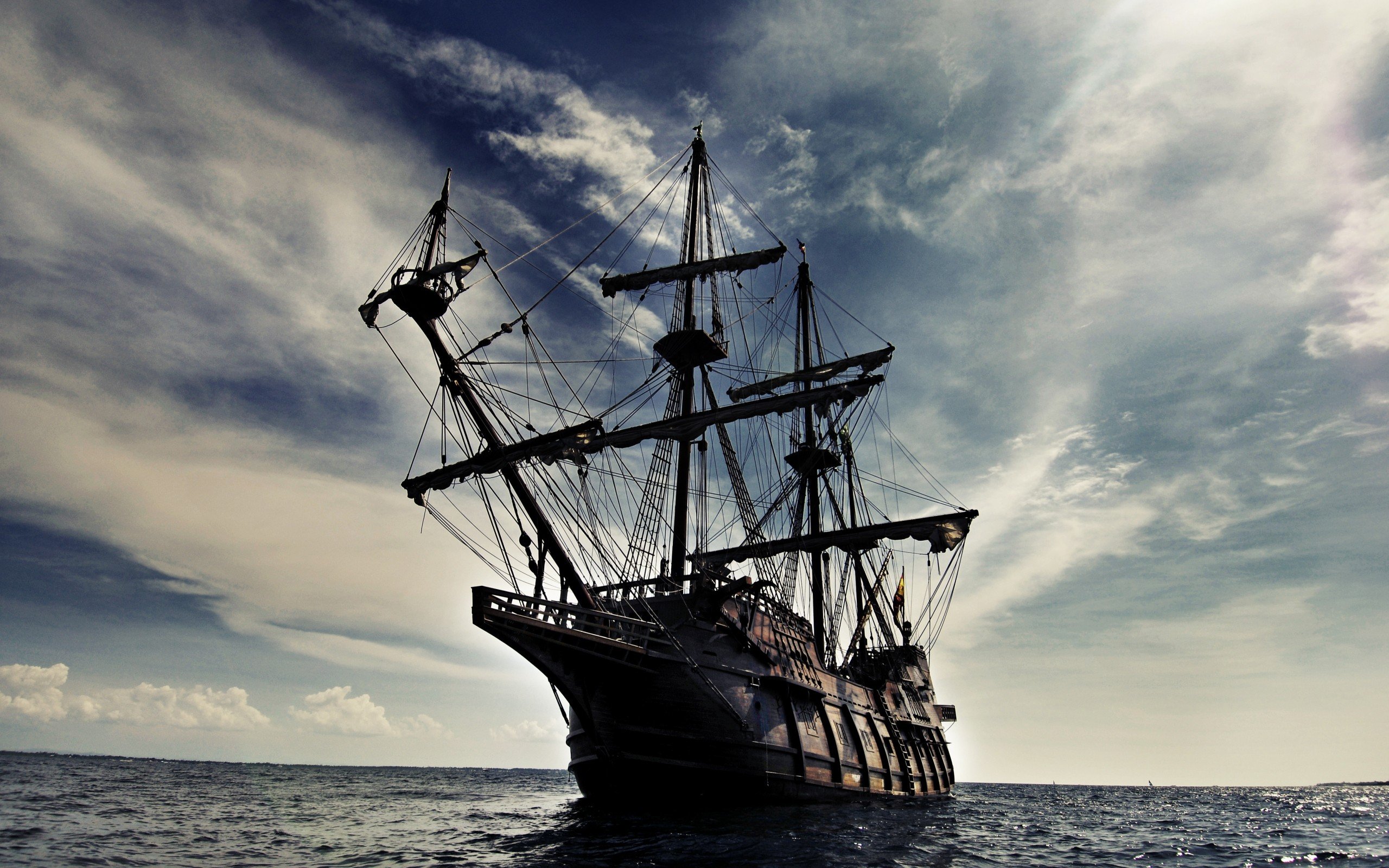 pirate, Ship, Oceans, Sail, Ship, Skyscapes, Sails Wallpaper