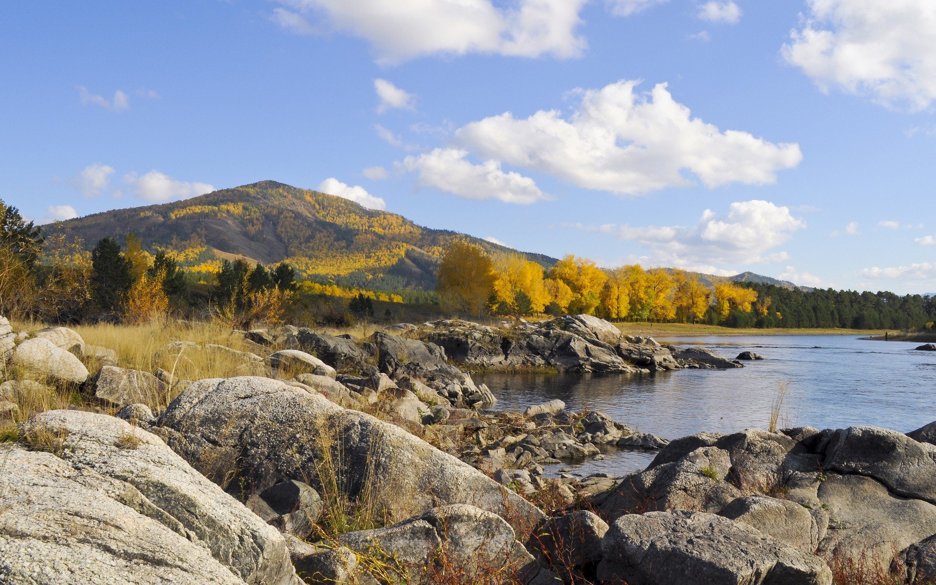 mountains, Landscapes, Nature, Autumn, Lakes, Rivers Wallpaper