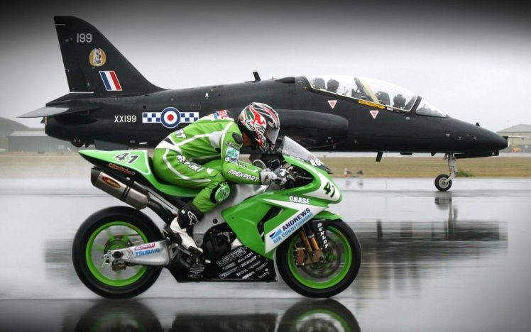 aircraft, Bike, Military, Race, Planes, Jet, Aircraft, Motorbikes HD Wallpaper Desktop Background