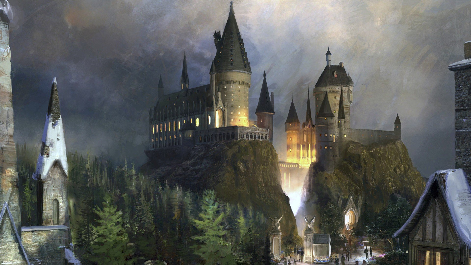 harry, Potter, Artwork, Hogwarts Wallpaper