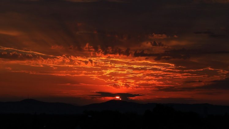 sunset, Clouds, Landscapes, Nature, Sun, Skies HD Wallpaper Desktop Background
