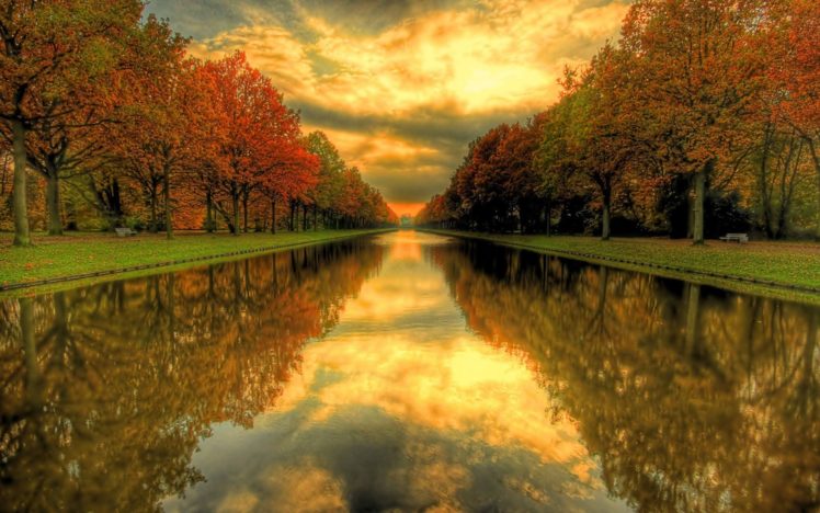 landscapes, Nature, Autumn, Hdr, Photography, Rivers, Reflections HD Wallpaper Desktop Background
