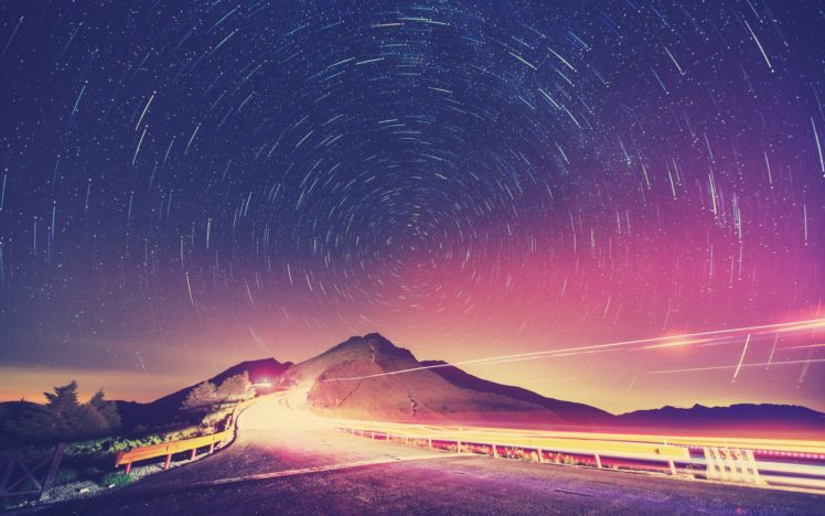 stars, Roads, Taiwan, Long, Exposure, Skyscapes, Star, Trails HD Wallpaper Desktop Background