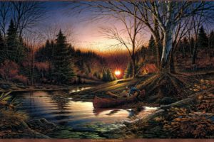 paintings, Landscapes, Boats, Streams