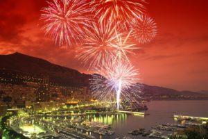 night, Fireworks, Monaco, Harbor