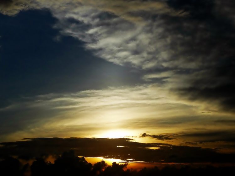 sunset, Clouds, Nature, Sun, Sunlight, Skies HD Wallpaper Desktop Background
