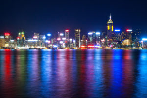 hong, Kong, Harbour, China, Harbor, Hdr, Water, Reflection, Color, Skyline, Cities, City, Scape, Night, Lights, Architecture, Buildings, Skyscrapers, Sky, Scenic, View, Panorama