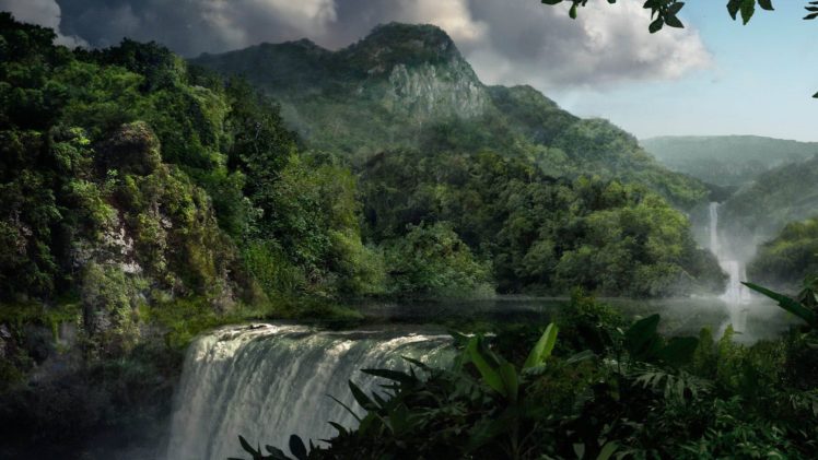 landscapes, Jungle, Waterfalls HD Wallpaper Desktop Background