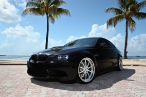 strasse, Forged, 2011, Bmw, M3, Vehicles, Cars, Wheels, Tuning, Roads, Ocean, Sea, Sky, Clouds, Palm, Trees, Black, Stance, Chrome, Aluminum