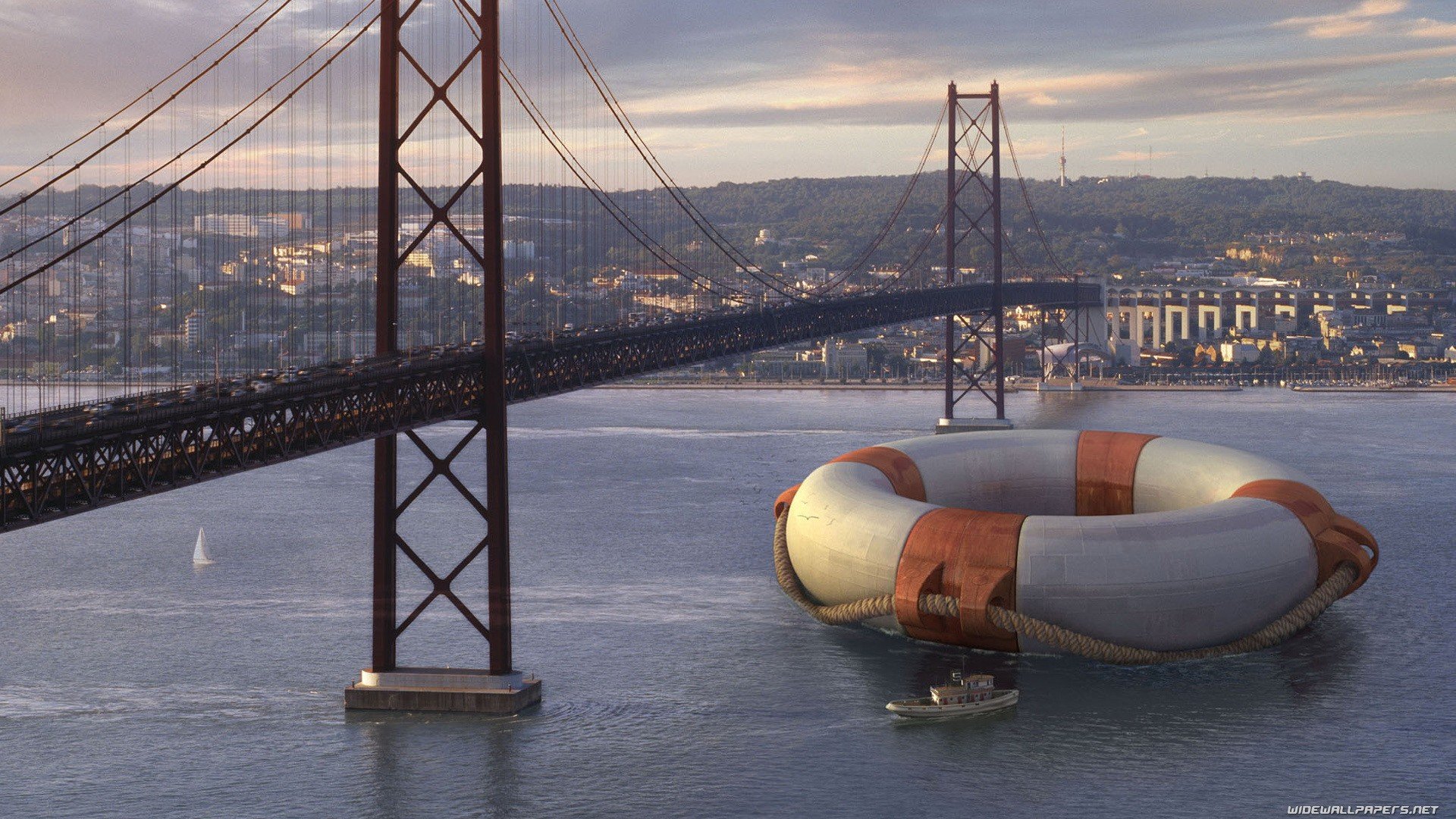 cityscapes, Bridges, Rivers, Lisbon Wallpaper