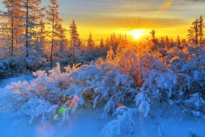sunset, Landscapes, Nature, Winter