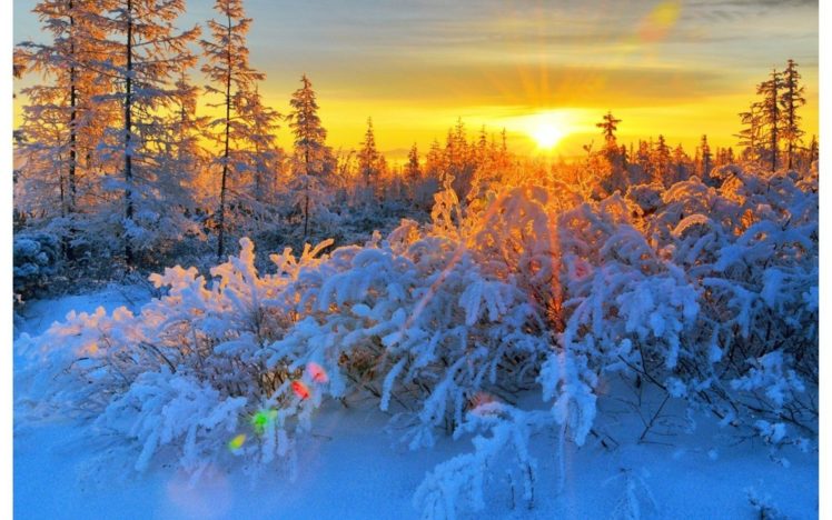 sunset, Landscapes, Nature, Winter HD Wallpaper Desktop Background