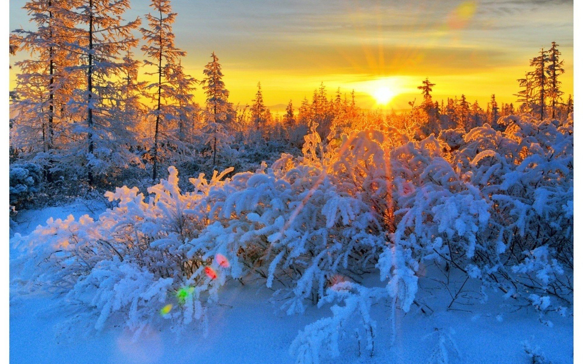sunset, Landscapes, Nature, Winter Wallpaper