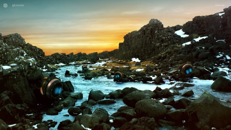 water, Mountains, Stones HD Wallpaper Desktop Background