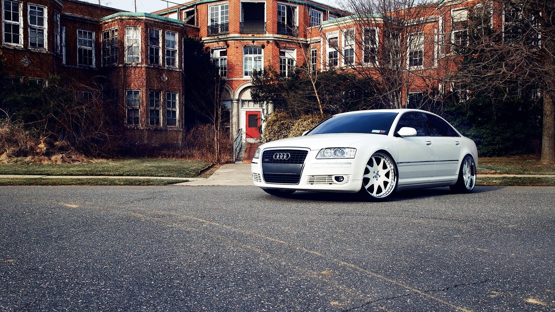 white, Cars, Houses, Roads, Vehicles, Tuning, Audi, A8 Wallpaper