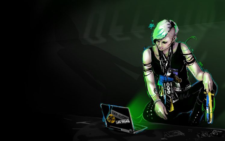 women, Computers, Geek, Hacking, Punk, Badges, , Hack, Defcon,  hacking, Conference HD Wallpaper Desktop Background