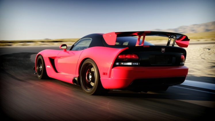 dodge, Viper, Vehicles, Cars, Exotic, Tuning, Wings, Color, Wheels, Pink, Roads, Race, Track, Racing, Motion, Supercar HD Wallpaper Desktop Background
