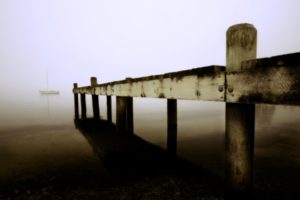 fog, Piers, Sea