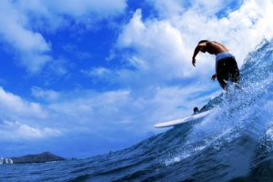 surfing, Extreme, People, Men, Males, Surfboard, Water, Drops, Spray, Sparkle, Waves, Foam, Ocean, Seasky, Clouds, Sunlight