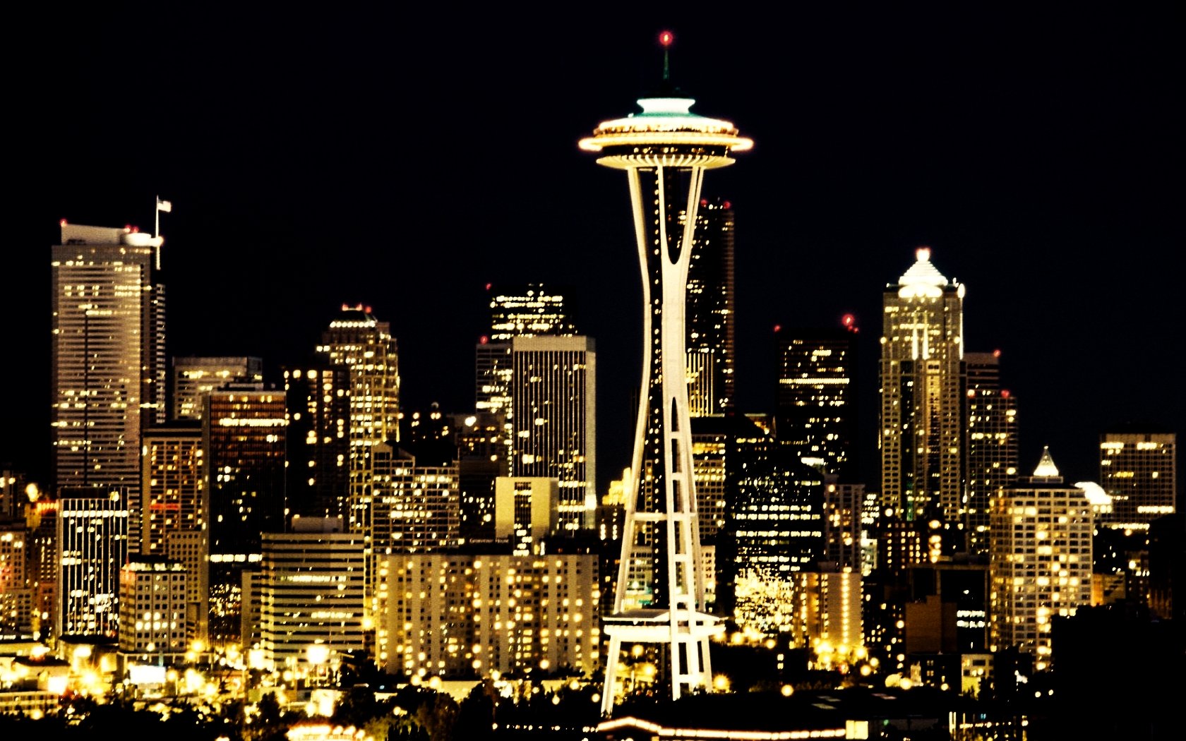 skylines, Seattle, City, Lights Wallpaper