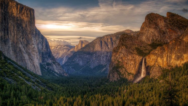 mountains, Landscapes, Nature, Valleys, Waterfalls, National, Park, Yosemite, National, Park HD Wallpaper Desktop Background