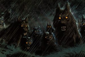 dark, Werewolf, Hellhound, Animals, Wolf, Wolves, Fangs, Demons, Evil, Fantasy, Predator, Horror, Creepy, Spooky, Storm, Rain, Halloween
