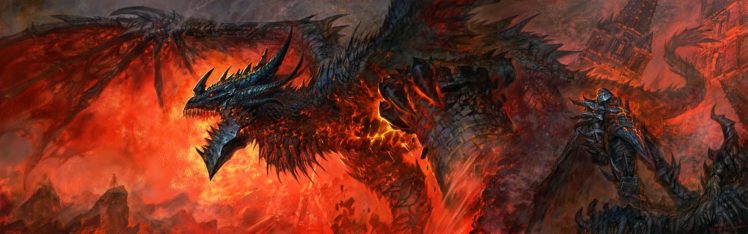 dragons, World, Of, Warcraft, Deathwing, Artwork, World, Of, Warcraft , Cataclysm HD Wallpaper Desktop Background