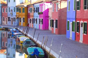 multicolor, Houses, Rivers