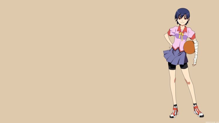 minimalistic, Sports, Skirts, Bakemonogatari, Short, Hair, Anime, Girls, Kanbaru, Suruga, Monogatari, Series HD Wallpaper Desktop Background