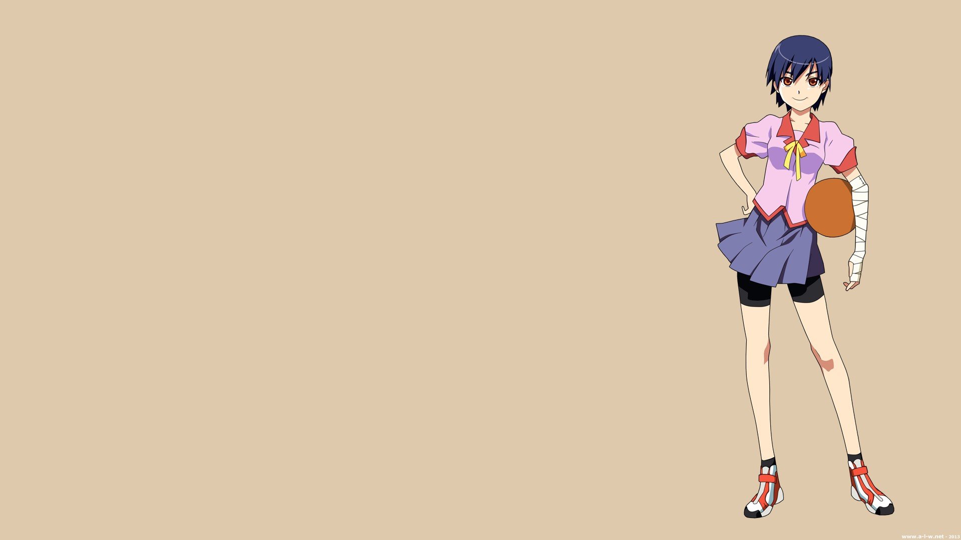 minimalistic, Sports, Skirts, Bakemonogatari, Short, Hair, Anime, Girls, Kanbaru, Suruga, Monogatari, Series Wallpaper