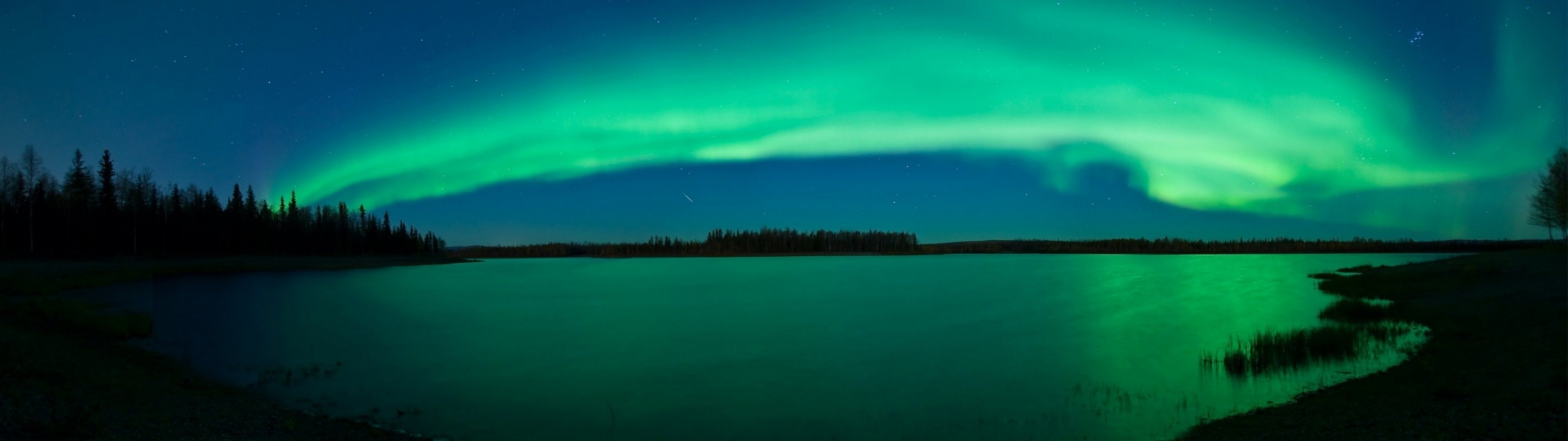 aurora, Borealis, Lakes Wallpaper