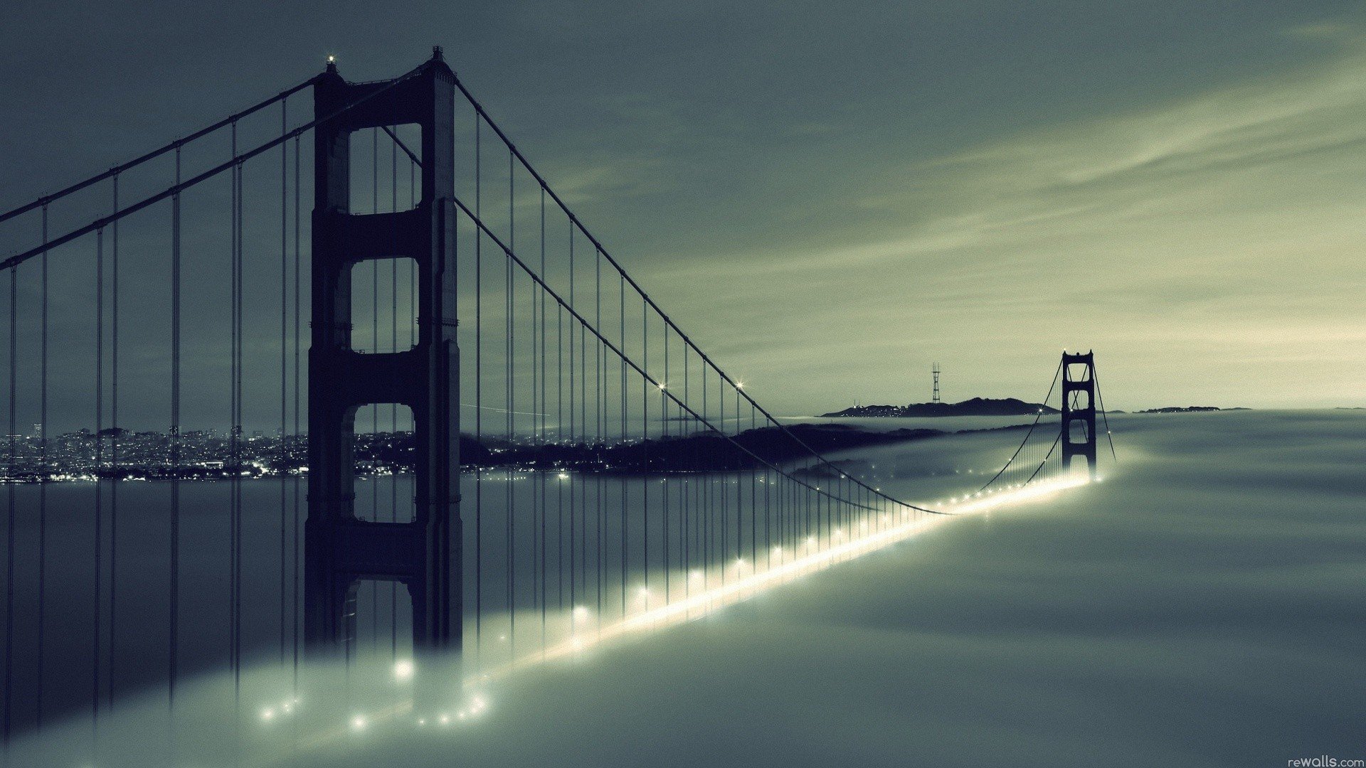 lights, Architecture, Fog, Bridges, Golden, Gate, Bridge, San, Francisco Wallpaper