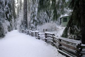 winter, Snow, Fences, Cabin