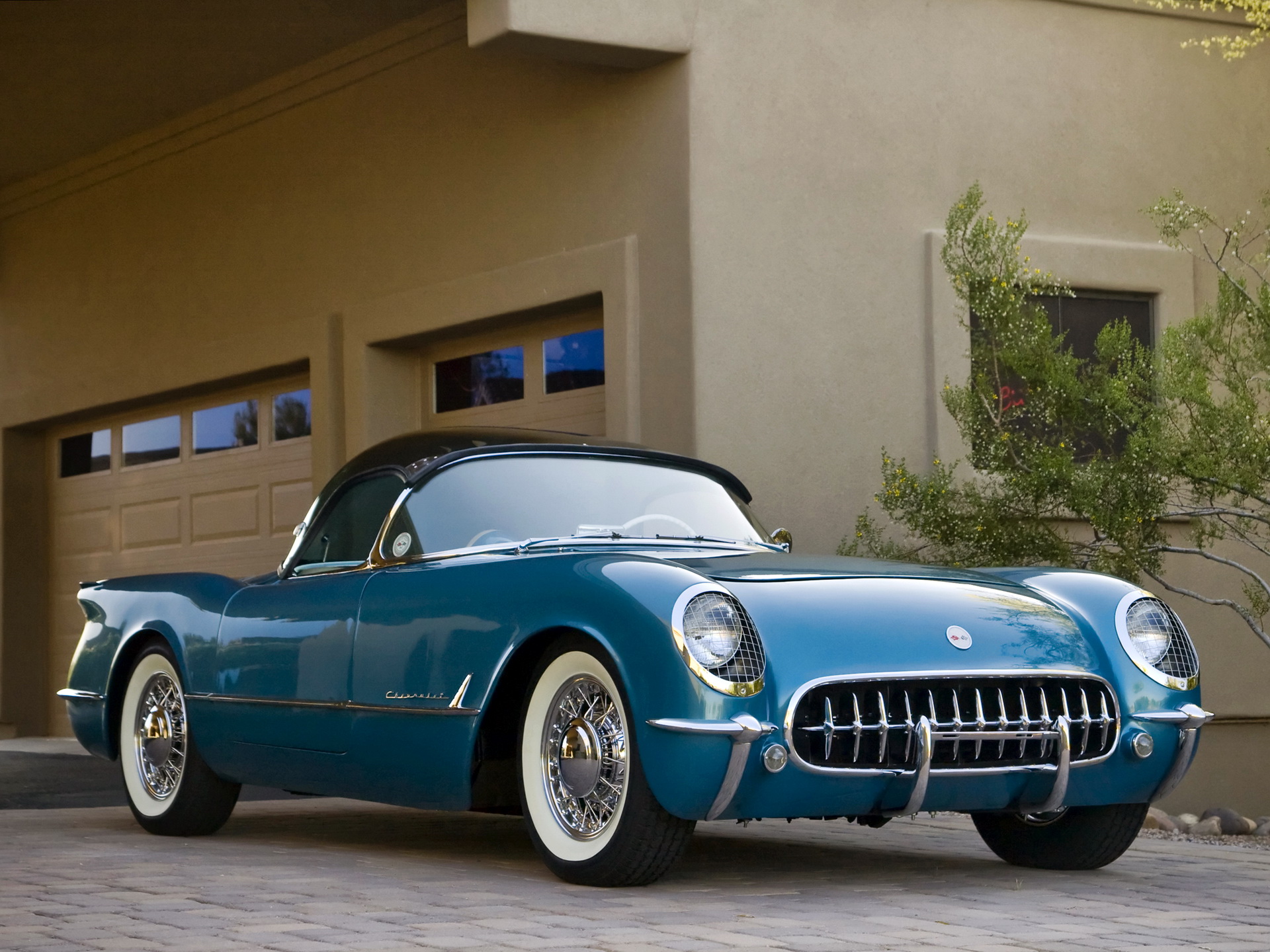 1954, Chevrolet, Corvette, Vehicles, Cars, Chevy, Retro, Old, Classic, Wheels, Blue, Grill, Chrome, Muscle Wallpaper