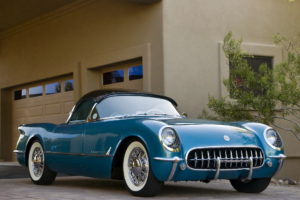 1954, Chevrolet, Corvette, Vehicles, Cars, Chevy, Retro, Old, Classic, Wheels, Blue, Grill, Chrome, Muscle