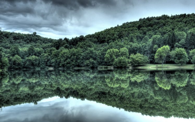 green, Water, Mountains, Nature, Trees HD Wallpaper Desktop Background