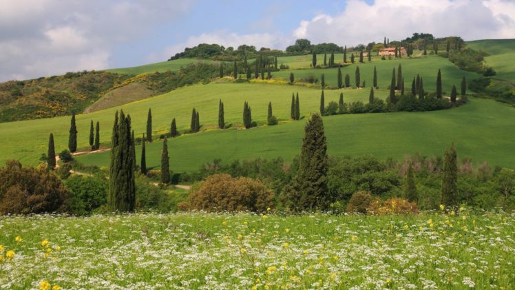 landscapes, Hills, Italy, Siena, Toscana, Tuscany, Monticchiello, Pienza HD Wallpaper Desktop Background