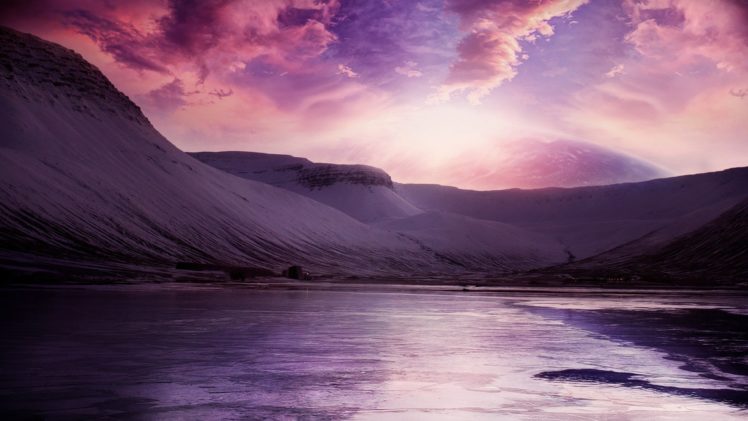 mountains, Landscapes, Multicolor, Digital, Art HD Wallpaper Desktop Background