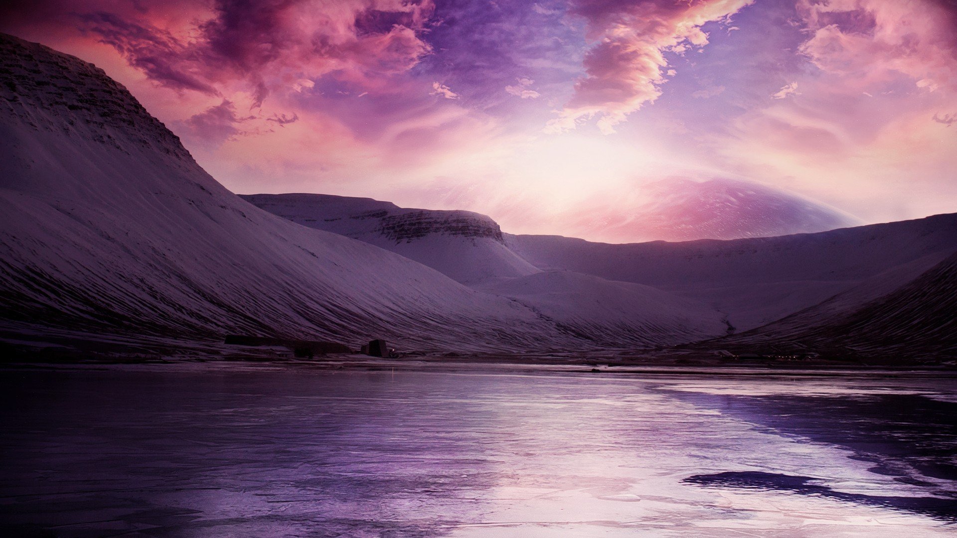 mountains, Landscapes, Multicolor, Digital, Art Wallpaper