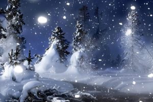 nature, Landscapes, Christmas, Trees, Forest, Snowing, Snowflakes, Winter, Snow, Seasons, Mountains, White