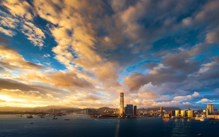 blue, Clouds, Cityscapes, Hong, Kong, Skyscapes HD Wallpaper Desktop Background