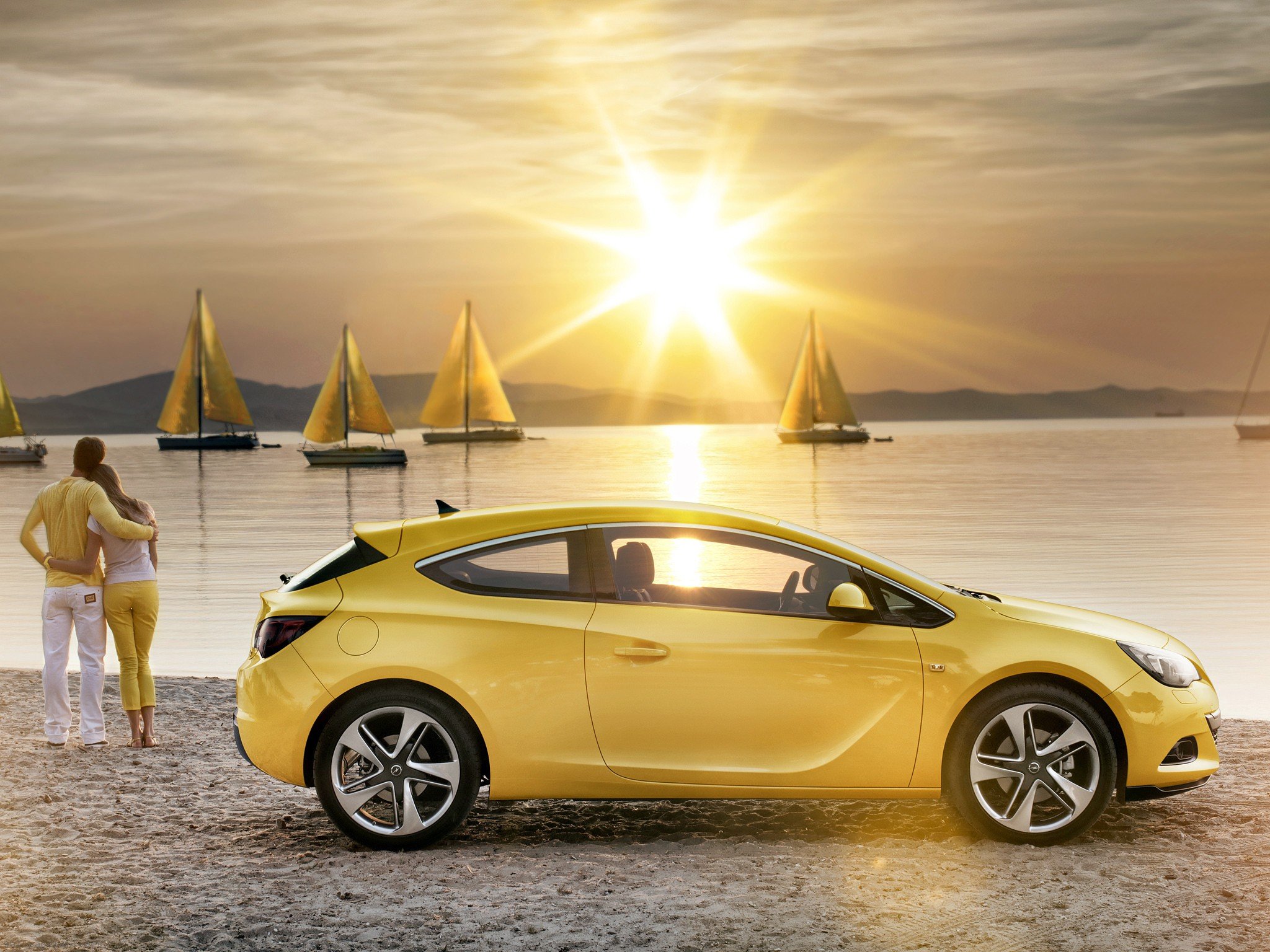 opel, Astra, Yelllow Wallpaper