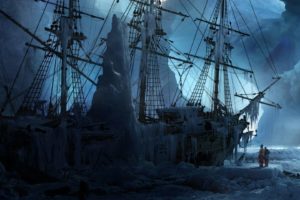 fantasy, Ice, Artistic, Cold, Ships, Frozen, Fantasy, Art, Icebergs, Shipwrecks, Abandoned