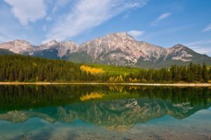 mountains, Trees, Reflections, Widescreen